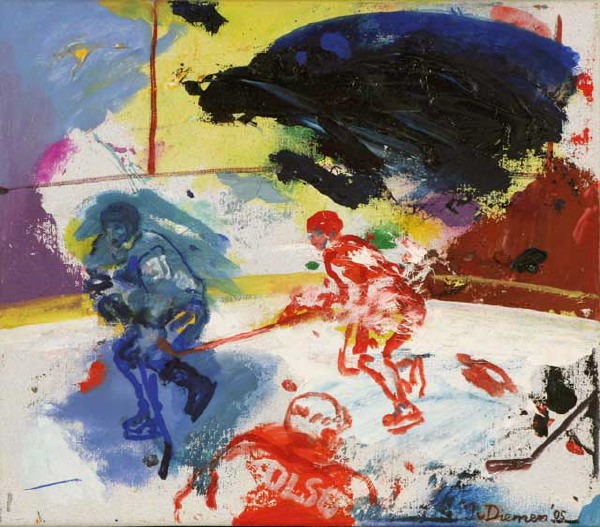 Sportgemälde mit Eishockey von Jan van Diemen, art, painting, sports