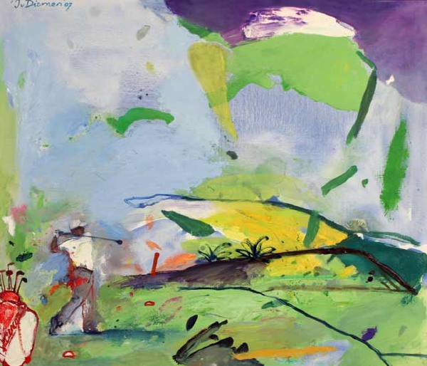 Sportgemälde mit Golf von Jan van Diemen, art, painting, sports