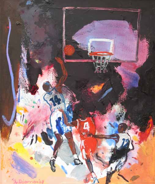 Sportgemälde mit Basketball von Jan van Diemen, art, painting, sports