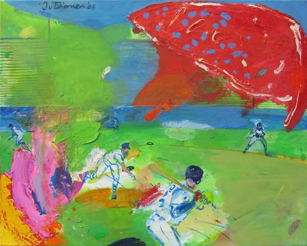 Sportgemälde mit Baseball von Jan van Diemen, art, painting, sports