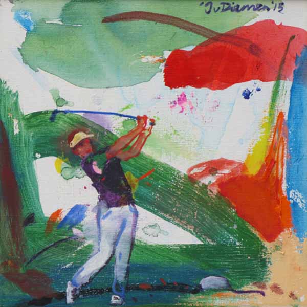 Sportgemälde mit Golf von Jan van Diemen, art, painting, sports