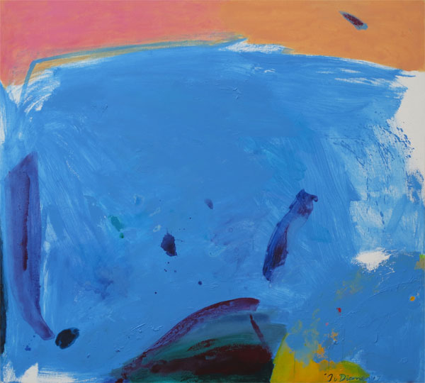 Gemälde dynamische Landschaft mit blauw von Jan van Diemen, art, painting, dynamic landscape