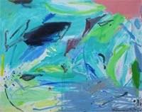 turquoise, Gemälde dynamische Landschaften