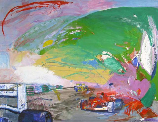 Sportgemälde mit Formel 1 von Jan van Diemen, art, painting, sports